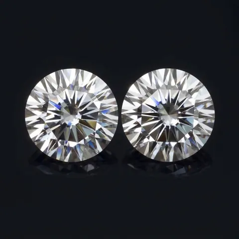 Pierres Précieuses Moissanite Vrac Coupe Ronde VVS 16 Cœurs et 16 Flèches Excellente Coupe D Couleur Moissanite Avec Certificat GRA