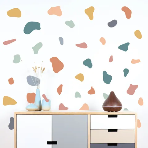 Pegatinas de Pared Geométricas de Forma Irregular Morandi Calcomanías de PVC Autoadhesivas Para Sala de Estar Dormitorio Decoración del Hogar Minimalista