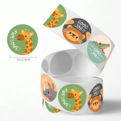 Animal Cartoon Motivational Reward Stickers For Kids Teachers Classroom Encouragement Labels School Supplies Roll