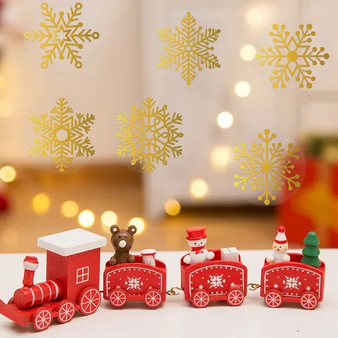 Navidad Pegatinas Transparentes Copo De Nieve Estampado En Oro Etiquetas De Sellado Decorativas Para Cajas De Regalo Envoltura Fiesta Papelería Decoración