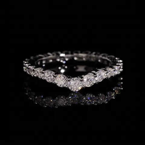 S925 Sterling Silver Moissanite Ring Unisex Eternity Band Chevron Ring D Color VVS1 With GRA Certificate Fashion Jewelry