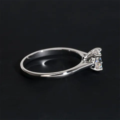 Anello in Moissanite Rotonda da 1 Carato Argento Sterling S925 Solitario a Quattro Griffe Con Certificato GRA Gioielli Sposa