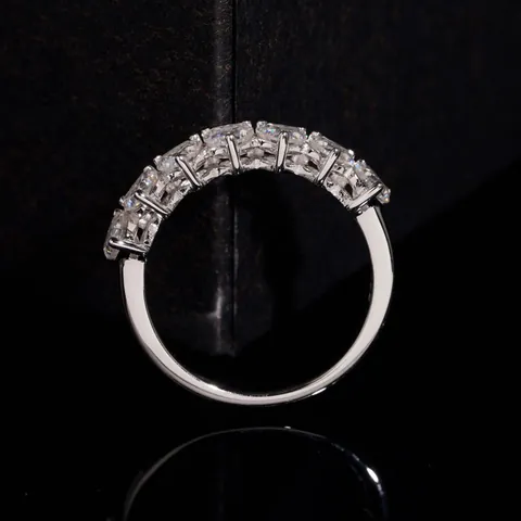 925 Sterlingsilber Herzschliff Moissanit Halbe Ewigkeit Ring Mit GRA Zertifikat D Farbe Eleganter Hochzeit Verlobungsring Für Damen Schmuck