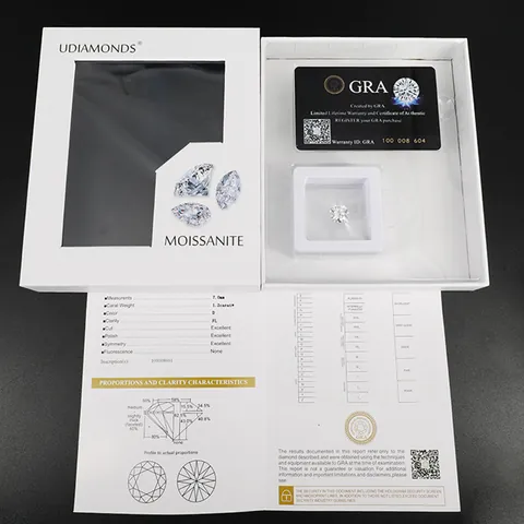 D Color Moissanite Round Brilliant Cut VVS Clarity Loose Stone GRA Certified Gemstone With Premium Gift Box Jewelry Making