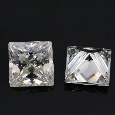 Princess Cut Moissanite Χύμα Λίθος Χρώμα DF GH Καθαρότητα VVS Τετράγωνος Πολύτιμος Λίθος Με Πιστοποιητικό GRA Για Κοσμήματα