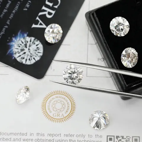 Piedra De Moissanita Suelta Color D VVS1 Corazones Y Flechas Talla Brillante Redonda Diamante De Laboratorio Con Certificado GRA Para Joyería