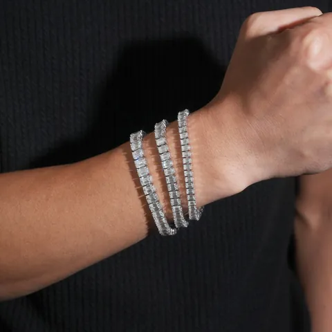 GRA Moissaniet 925 Sterling Zilver Tennis Armband Smaragd Slijpvorm Hip Hop Sieraden Ketting Voor Heren Dames Luxe Zilver Cadeau