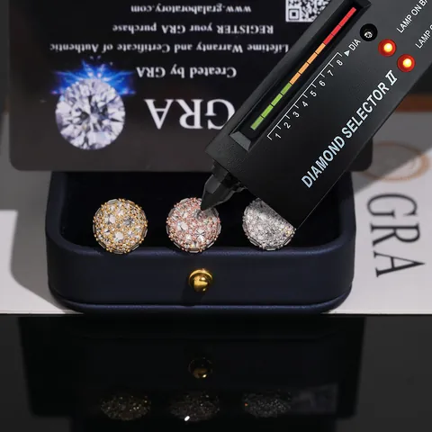 Orecchini a Bottone Hip Hop in Argento Sterling S925 Moissanite Colore D Iced Out Intarsiato Irregolare Certificato GRA per Uomo Donna