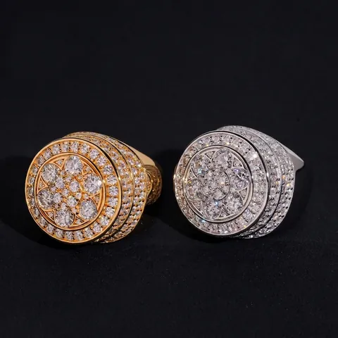 Luxus S925 Sterlingsilber D Farbe VVS Moissanit Ring Für Damen Herren Hip Hop Fashion Schmuck Mit GRA Zertifikat