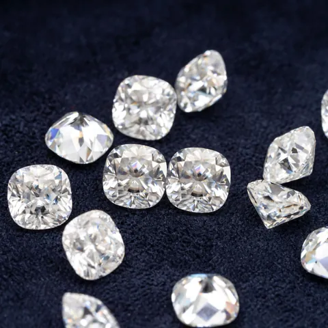 Pietra Sciolta di Moissanite con Taglio a Cuscino Colore DF GH VVS1 Diamante Creato in Laboratorio per Creazione Gioielli Matrimonio
