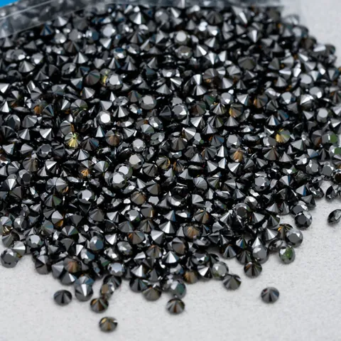 Runde Schwarze Moissanit Lose Steine Melee Diamanten VVS Brillantschliff Synthetischer Moissanit Für Schmuckherstellung Ringfassung Schmuck