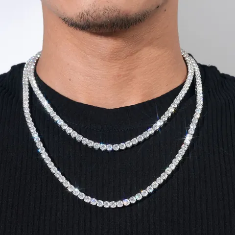 316L Stainless Steel Moissanite Tennis Chain With GRA Certificate D Color VVS1 Hip Hop Necklace Bracelet For Men Women