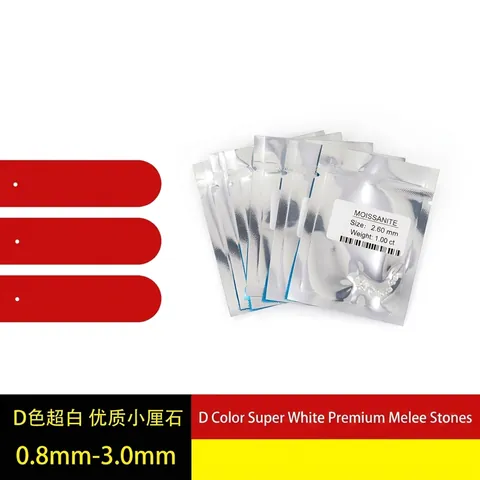 Pierres Melee en Moissanite Couleur D Diamant Moissanite en Vrac Taille Brillant Rond pour Horlogerie Bijouterie Petites Pierres 0.8mm-3.0mm