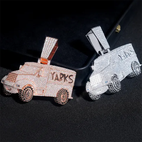925 Sterlingsilber Anhänger Autoform Mit VVS Moissanit Voll Besetzt Hip Hop Schmuck Für Herren Damen Mit GRA Zertifikat
