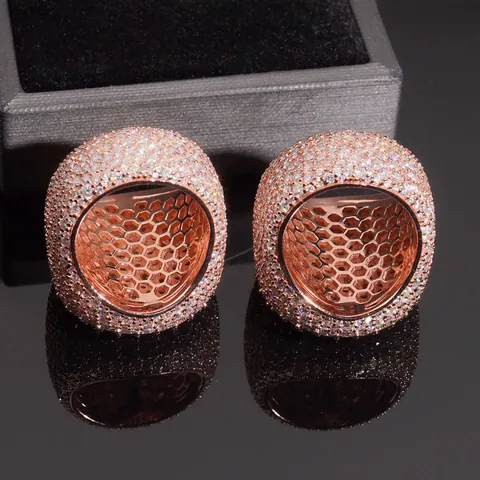 Luxus Moissanit 925 Sterlingsilber Rund Ring Für Herren Damen Iced Out Hiphop Schmuck Mit GRA Zertifikat D Farbe VVS1