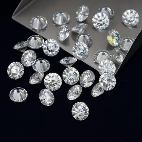 Pietra Sfusa in Moissanite Rotonda Taglio Cuori e Frecce VVS Diamante Sintetico Bianco Certificato GRA Intarsio Gioielli