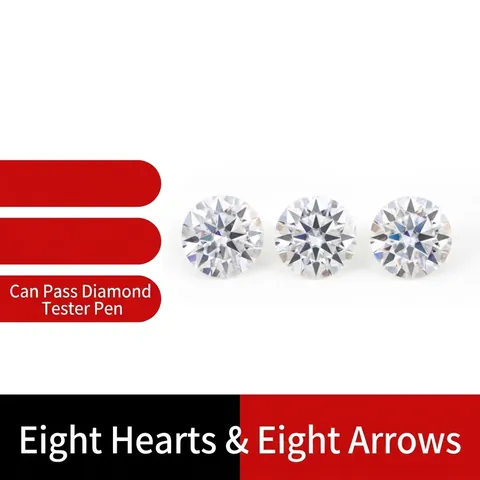 D Color Hearts And Arrows Moissanite Loose Stone Round Brilliant Cut VVS1 Clarity Gemstone For Jewelry Inlay Accessories