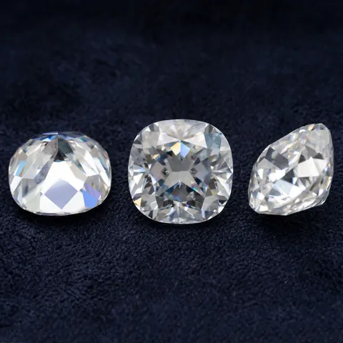 Pietra Sciolta di Moissanite con Taglio a Cuscino Colore DF GH VVS1 Diamante Creato in Laboratorio per Creazione Gioielli Matrimonio