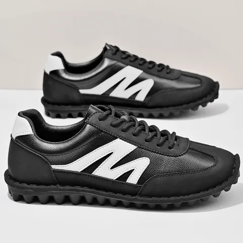 Men's Retro GAT Sneakers Casual Soft Sole Sports Shoes Lightweight Microfiber Rubber Sole Fashion Trainer For Walking Daily