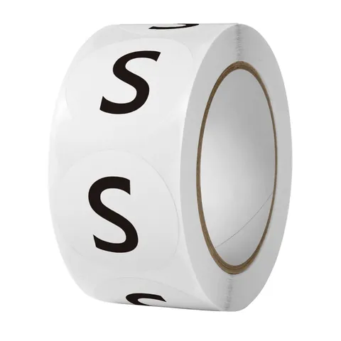 Round Clothing Size Identification Labels XS S M L XL 2XL 3XL Adhesive Marking Stickers For Apparel Retail Shoes Hat Jewelry