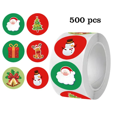 Weihnachten Graffiti Rolle Aufkleber Weihnachtsmann Schneemann Rentier Muster Dekorative Etiketten Für Feiertag Geschenk Verpackung DIY Runde Aufkleber