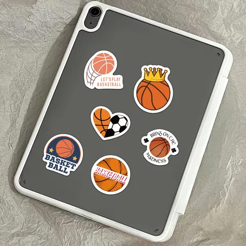 Basketball Cartoon Decorative Sticker Roll DIY Sport Theme Graffiti Decals For Water Bottle Laptop Skateboard Scrapbooking