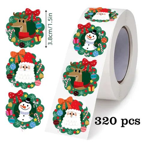 Große Unregelmäßige Cartoon Weihnachten Aufkleber PVC Selbstklebend Versiegelungsetiketten Weihnachtsmann Schneemann Rentier Graffiti Aufkleber Für Party Dekoration