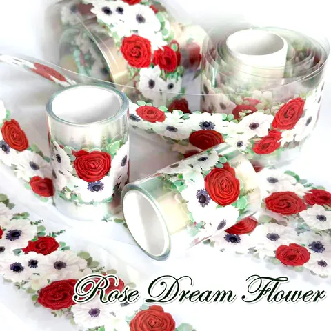 Rose Dream Flower PET Dekoratives Klebeband Vintage Floral Ästhetik Washi Tape Für DIY Scrapbooking Journaling Notizbuch Schreibwaren