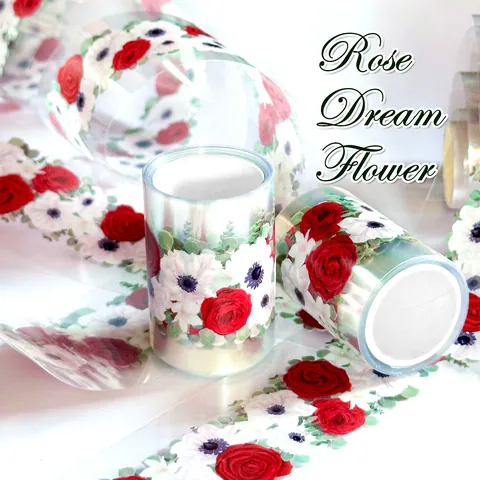Rose Dream Flower PET Dekoratives Klebeband Vintage Floral Ästhetik Washi Tape Für DIY Scrapbooking Journaling Notizbuch Schreibwaren