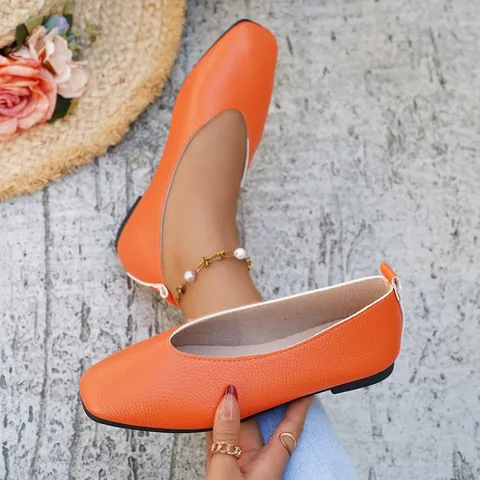 Zapatos Planos Retro Minimalistas Mujer Punta Redonda Mocasines Casual Grano Lichi Cómodos Suela Blanda Corte Bajo Tallas Grandes