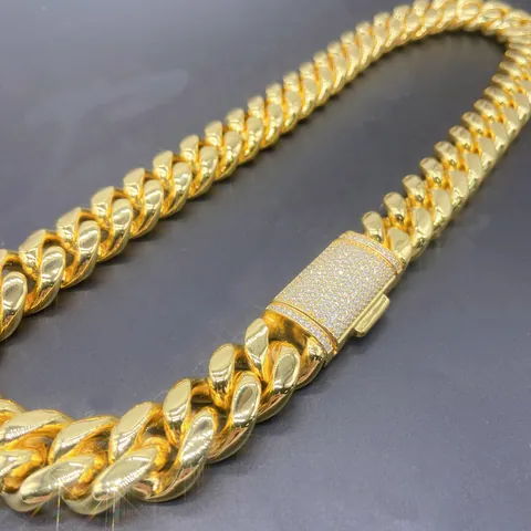 Hip Hop Schwere Panzerkette Edelstahl Halskette Mit 925 Sterlingsilber Moissanit Verschluss Iced Out Schmuck Für Herren