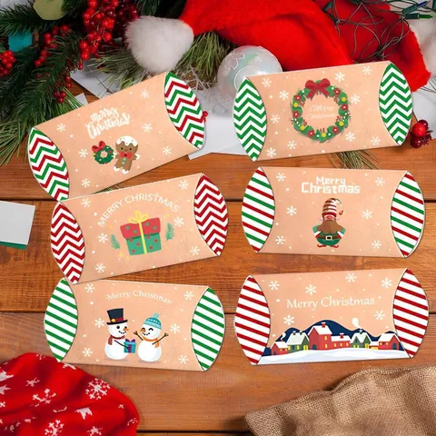 24 Stück DIY Weihnachten Adventskalender Kraftpapier Geschenkbox Set Mit Aufklebern Seilen Kissen Süßigkeitenboxen Für Party Deko