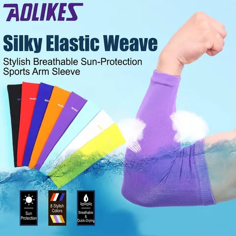 Professional Sports Compression Arm Sleeves For Basketball Cycling Fitness Nylon Breathable UV Protection Elbow Support Sleeves