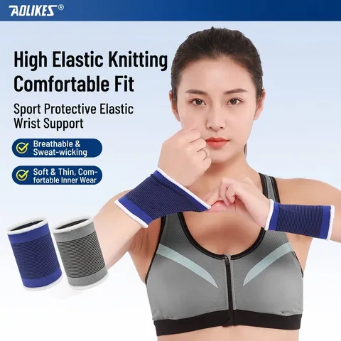 Breathable Elastic Sports Wristbands Polyester Sweat-Absorbent Wrist Support For Basketball Running Fitness Training Workout Unisex Accessories