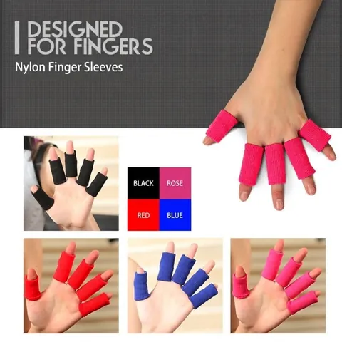 Protezioni per le Dita Sportive in Nylon a Maglia Supporto per Dita a Compressione Elastica per Basket Pallavolo Fitness Adulti