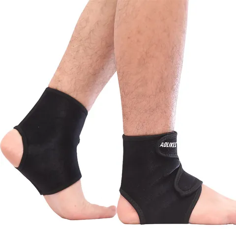 Professional Adjustable Breathable Compression Ankle Support Brace For Running Basketball Climbing Sports Protection Solid Black