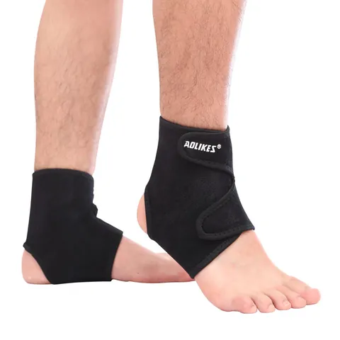 Professional Adjustable Breathable Compression Ankle Support Brace For Running Basketball Climbing Sports Protection Solid Black