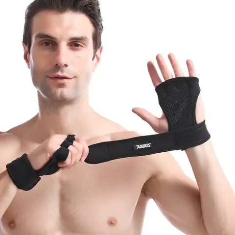 Professional Fitness Palm Guard Gloves Silicone Non-Slip Weightlifting Gloves With Adjustable Wrist Support For Men Women Workout