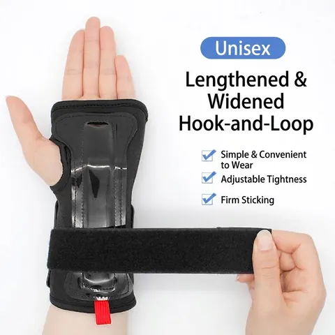 AOLIKES Professional Sports Wrist Guards With Built-in Steel Plate Support Adjustable Compression Hand Palm Protector For Skiing Skating Outdoor Protection