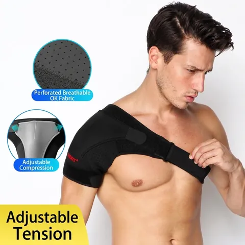 Adjustable Breathable Neoprene Shoulder Support Brace Compression Protector For Men Women Left Right Single Shoulder Injury