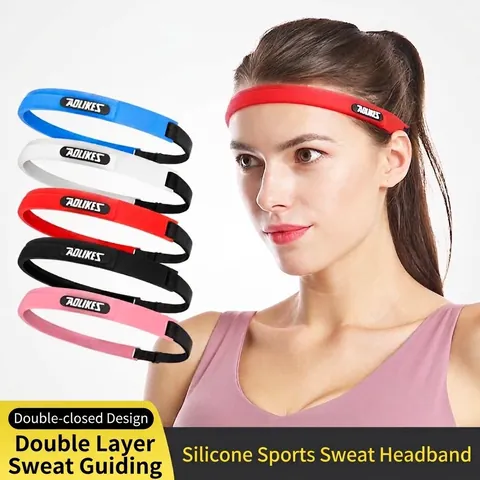 Bandeau de Sport Professionnel en Silicone Guide de Transpiration Bandeau Réglable Antidérapant pour la Course le Basket le Football Fitness