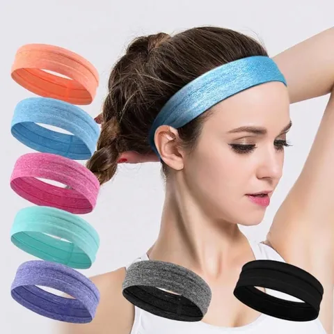 Bandeau de Sport Antidérapant en Silicone Pour Hommes Femmes Course Fitness Yoga Respirant Élastique Tricoté Bandeau à Cheveux Entraînement
