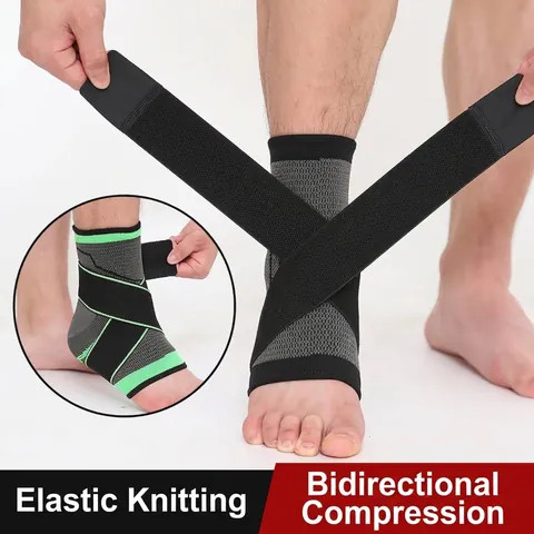 Compression Ankle Brace Support Nylon Elastic Foot Sleeve For Basketball Running Hiking Sport Gear Adjustable Wrap A-7529
