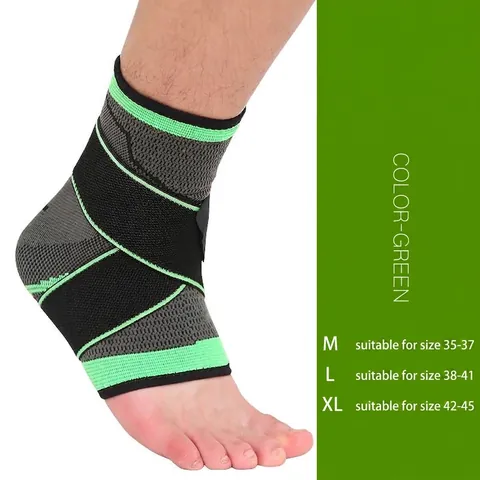 Compression Ankle Brace Support Nylon Elastic Foot Sleeve For Basketball Running Hiking Sport Gear Adjustable Wrap A-7529