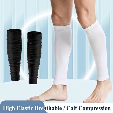 Manchons de Compression Sportifs Polyester Respirant Mince Protection Mollet Soutien pour Football Basket-ball Course Cyclisme Unisexe