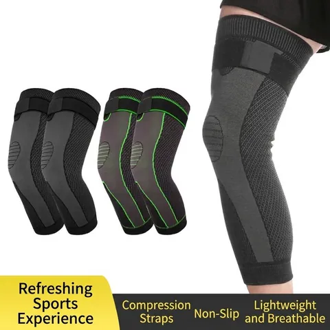 Long Compression Knee Pad Calf Sleeve Extended Support Leg Guard For Running Basketball Cycling Hiking Outdoor Sports Men Women
