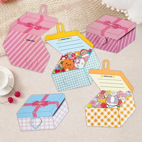3D Pop Up Confezione Regalo Biglietto d'Auguri Stile Ins Simpatico Gatto Cartone Animato Coniglio Biglietto Pieghevole Per Compleanno