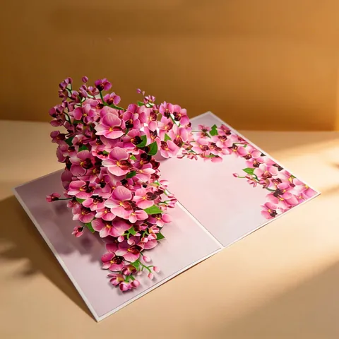 3D Pop Up Greeting Card Mother's Day Birthday Thank You Card Floral Bouquet Paper Sculpting Gift For Mom Women Wife
