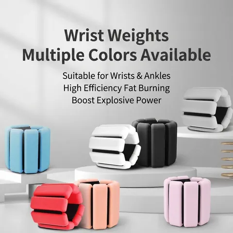 Adjustable Silicone Weighted Wristbands Steel Counterweight Fitness Weights For Running Yoga Walking Training Workout Exercise Women Men