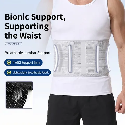 Breathable Waist Support Belt Four Seasons Thin Pressurized Belly Tuck Waist Brace With 4 ABS Support Strips For Adult
